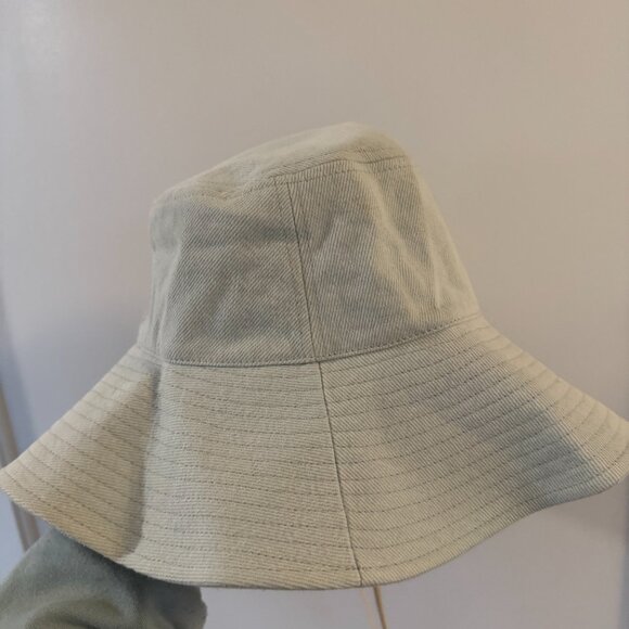 NWT Isabel Marant Denim Bucket Hat Fisherman Embroidered Logo Light Blue - Picture 5 of 8